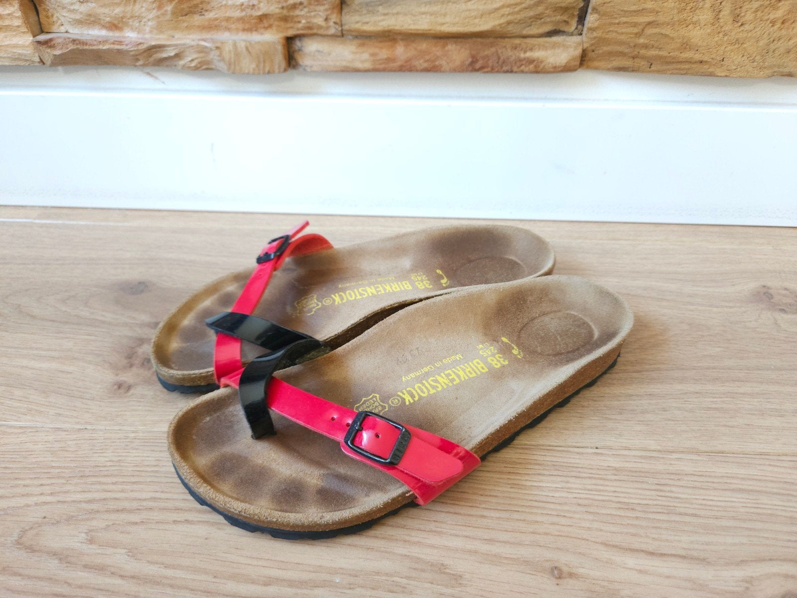 Birkenstock Piazza maat 38 slippers / sandalen zwart / rood, Kleding | Dames, Schoenen, Slippers, Zwart, Ophalen of Verzenden