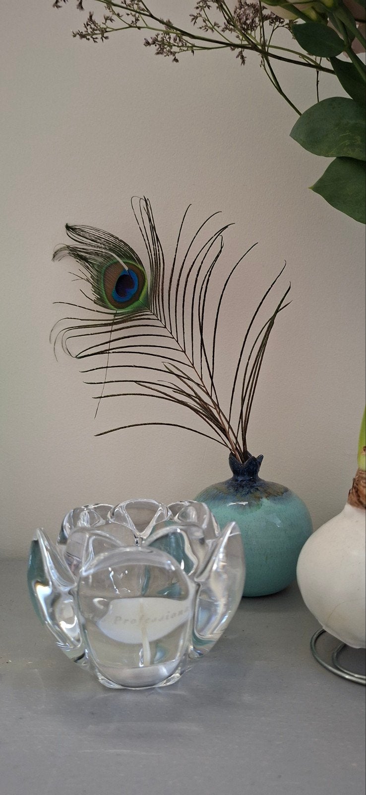 deens design kristallen waxinelichthouder, Overige merken, Waxinelichthouder, Ophalen of Verzenden, Glas