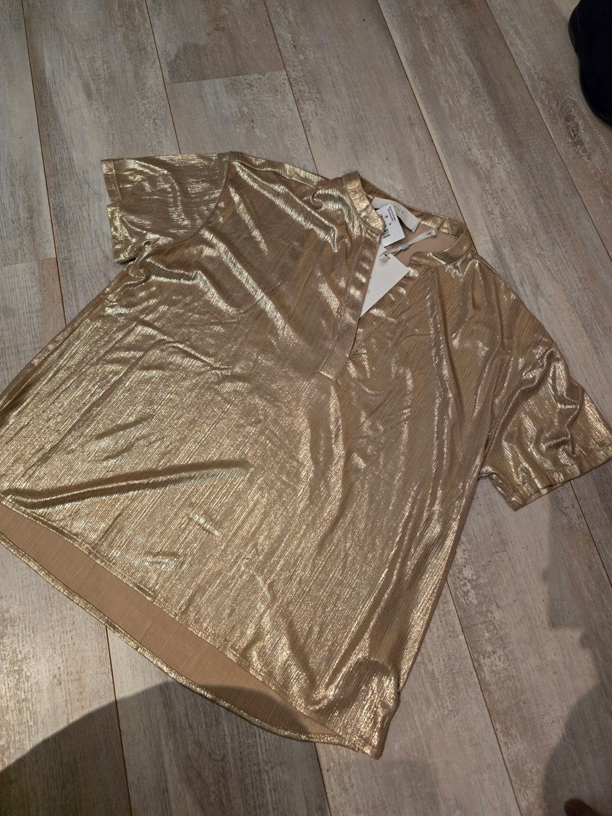 Nukus Gouden Top met Korte Mouwen - Maat XL, Maat 46/48 (XL) of groter, Nieuw, Ophalen of Verzenden, Korte mouw