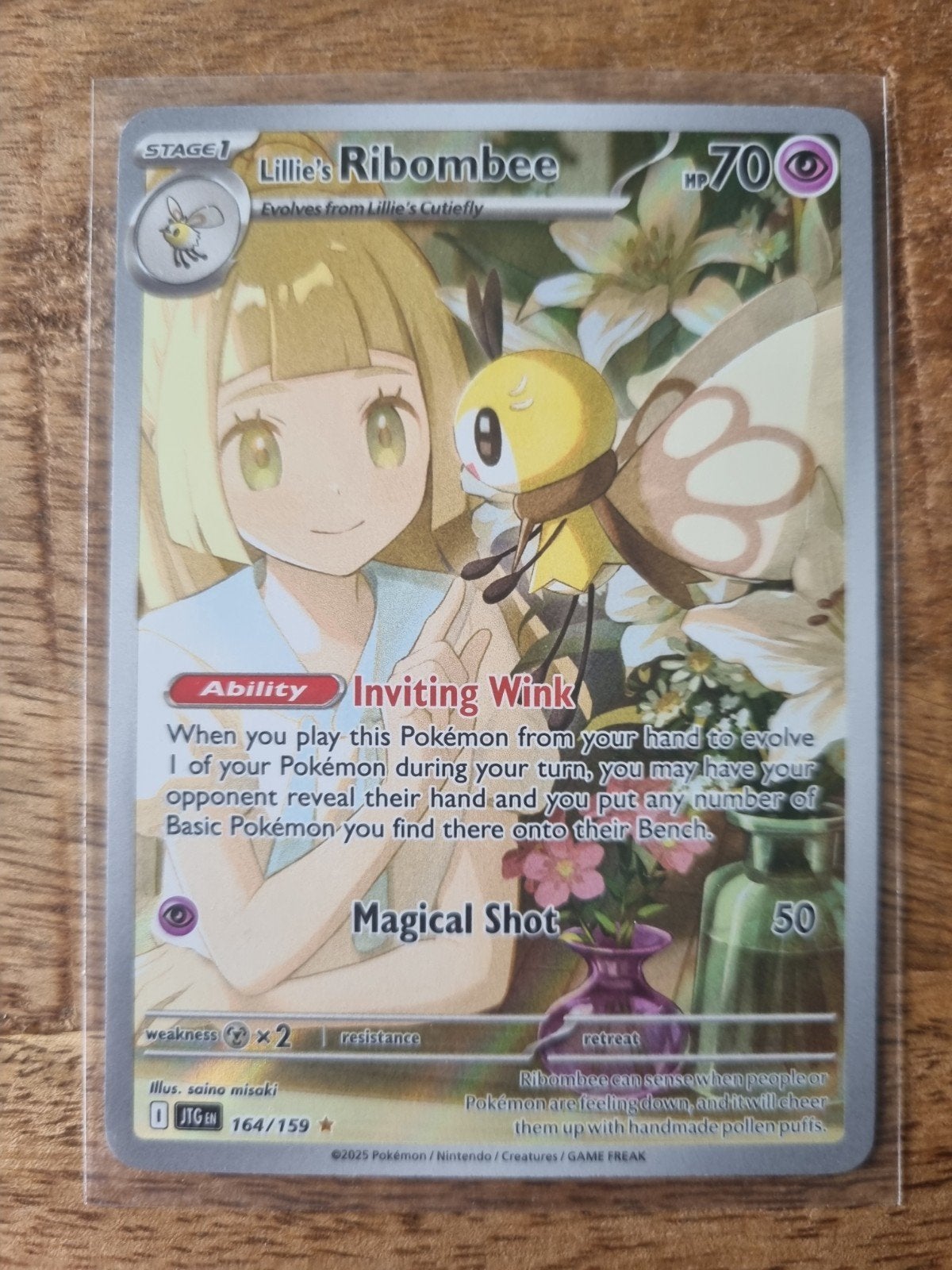 Lillie's Ribombee (164/159) - Mint Pokémon Kaart, Hobby en Vrije tijd, Ophalen of Verzenden, Nieuw, Losse kaart
