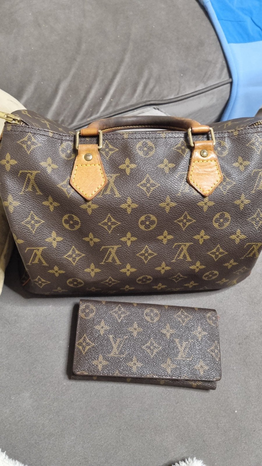 originele louis vuitton set tas en portomone, Sieraden, Tassen en Uiterlijk, Tassen | Damestassen, Ophalen of Verzenden, Bruin
