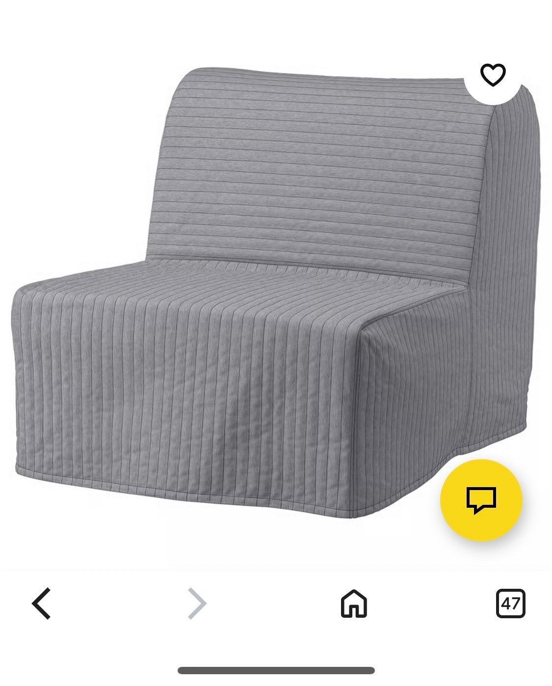 IKEA Lycksele hoes voor slaapbank 1 persoon - Grijs, Ophalen, Gebruikt, Eenpersoons, 190 cm of minder