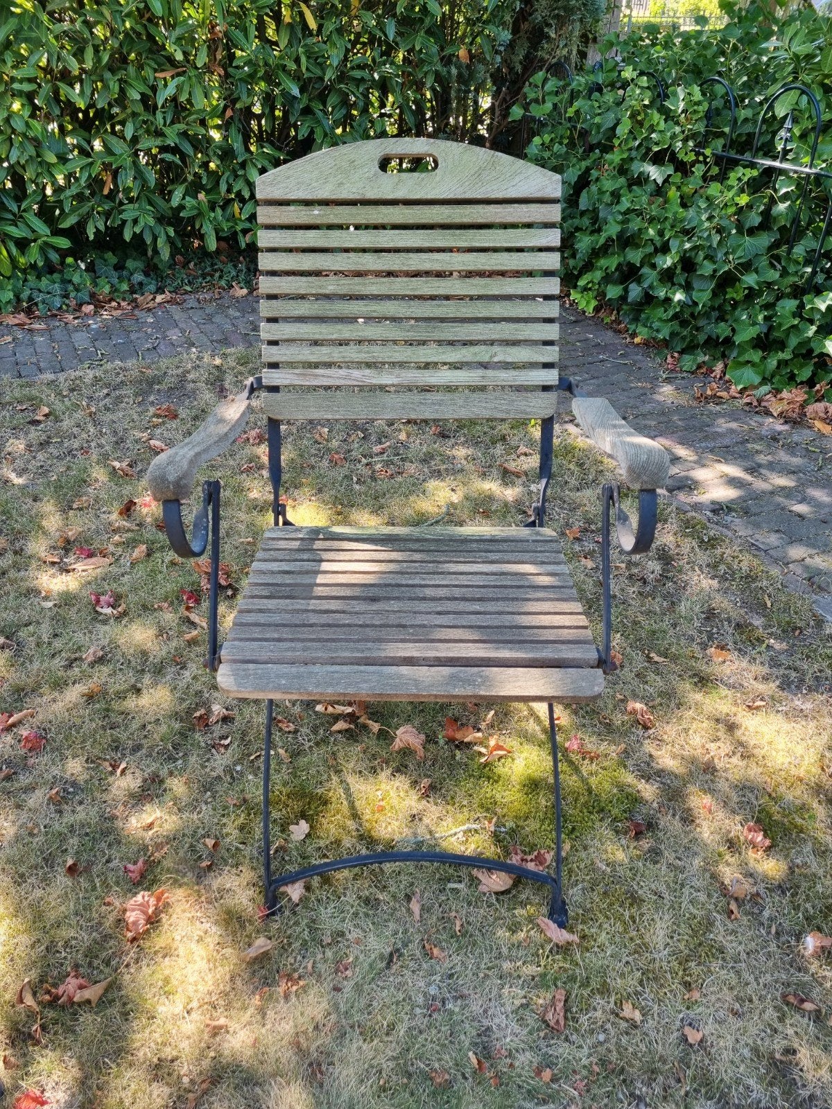 4 st bistro tuinstoelen, Tuin en Terras, Tuinsets en Loungesets, Ophalen, Gebruikt, Hout, 2 zitplaatsen
