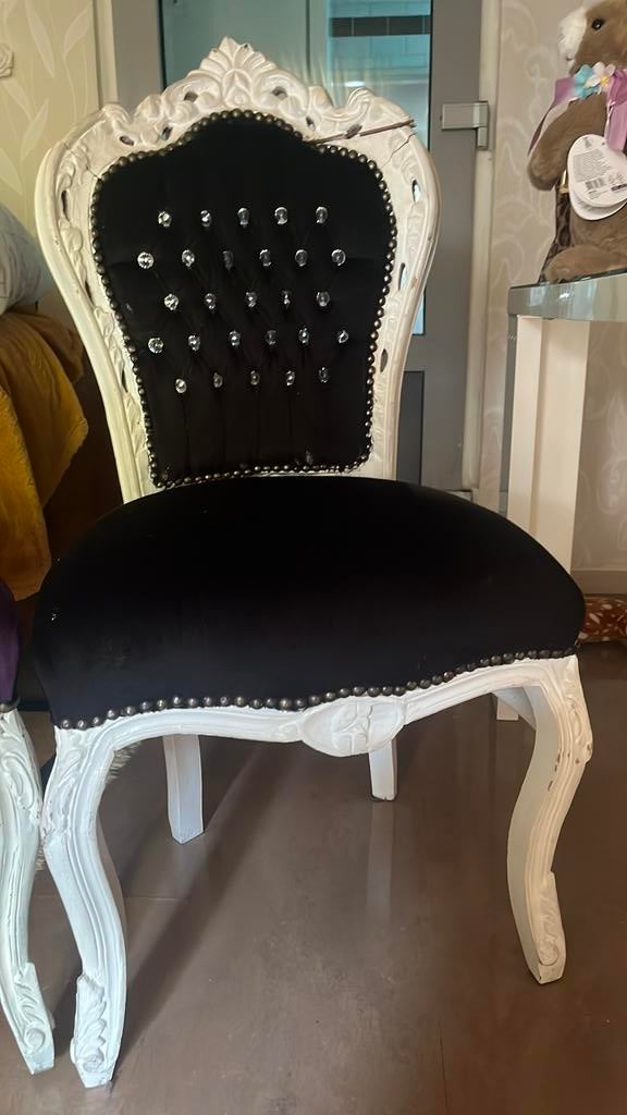Barok stoel zwart, Huis en Inrichting, Stoelen, Ophalen of Verzenden, Zwart, Eén