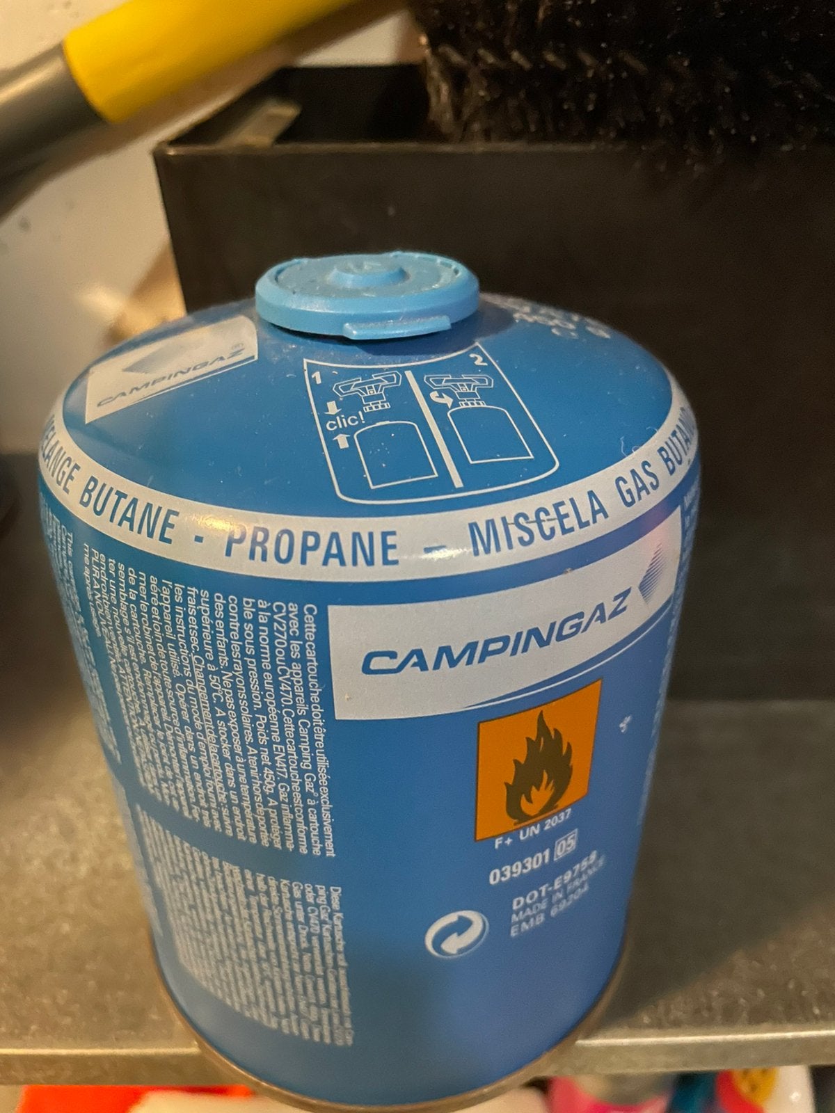 Volle gasfles CV470/450g, Ophalen