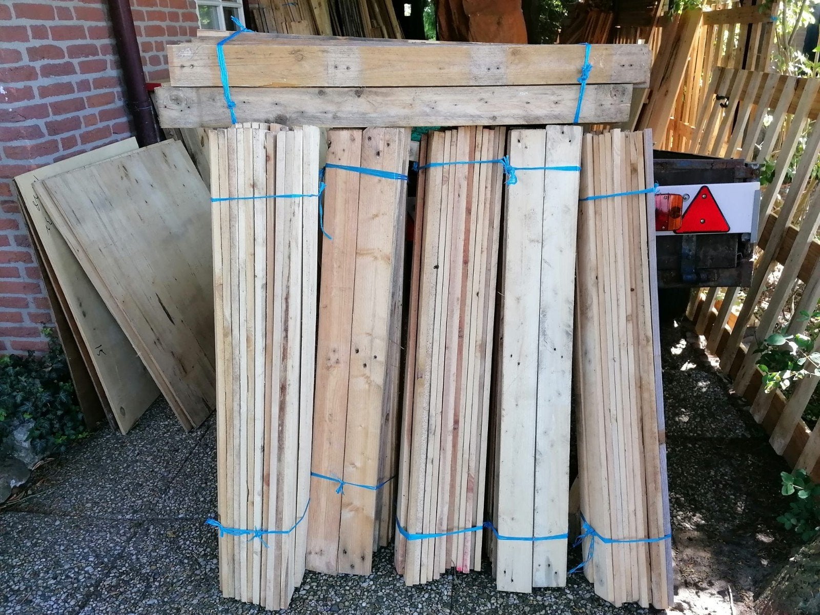 Bundels pallet houten planken, Ophalen, Gebruikt, Minder dan 25 mm, Plank