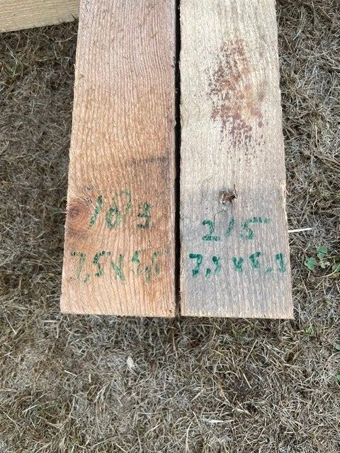 2 vuren balken hergebruik, Ophalen of Verzenden, Gebruikt, 180 tot 250 cm, Balken