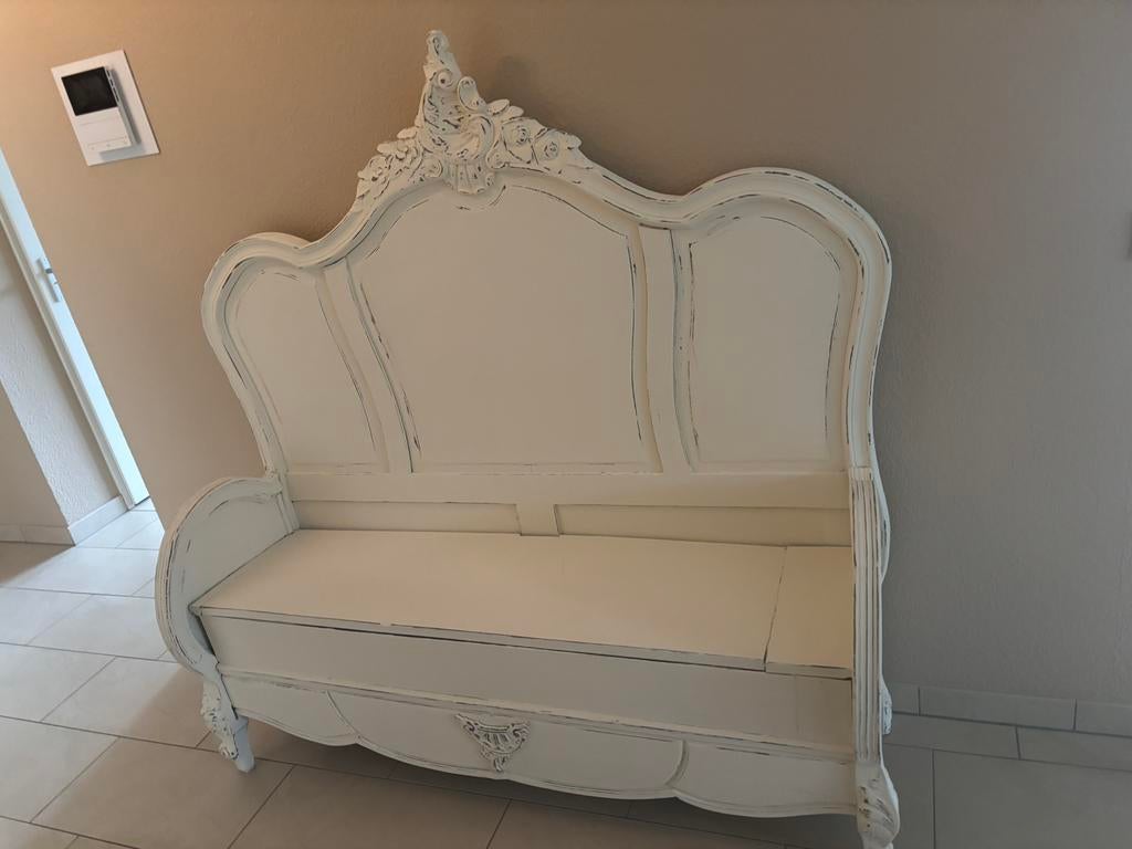 Queen ann brocante bankje halbankje, Antiek en Kunst, Ophalen