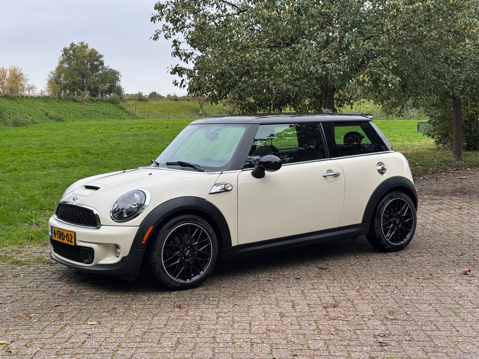 Mini John Cooper Works 1.6 2013 Creme, Auto's, Zwart, 4 stoelen, Wit, Leder