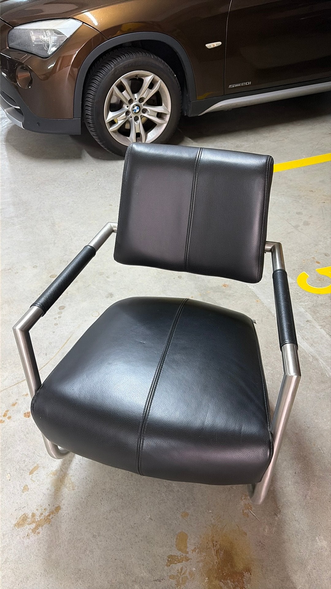 Zwart leren Fauteuil van Xooon, Ophalen, Zwart, Leer, Zo goed als nieuw