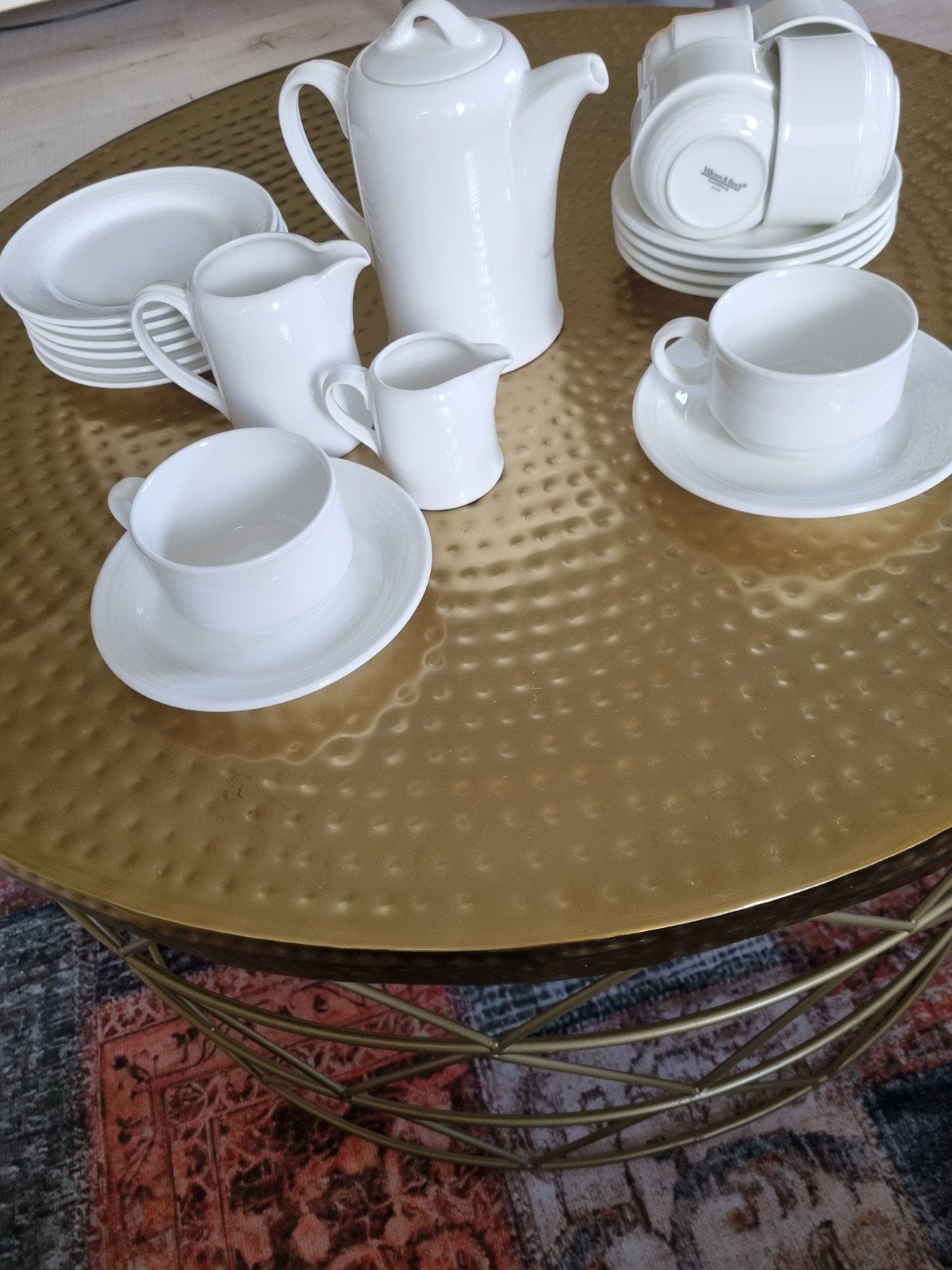 Koffieservies 6 personen wit, Ophalen, Zo goed als nieuw, Overige stijlen, Porselein