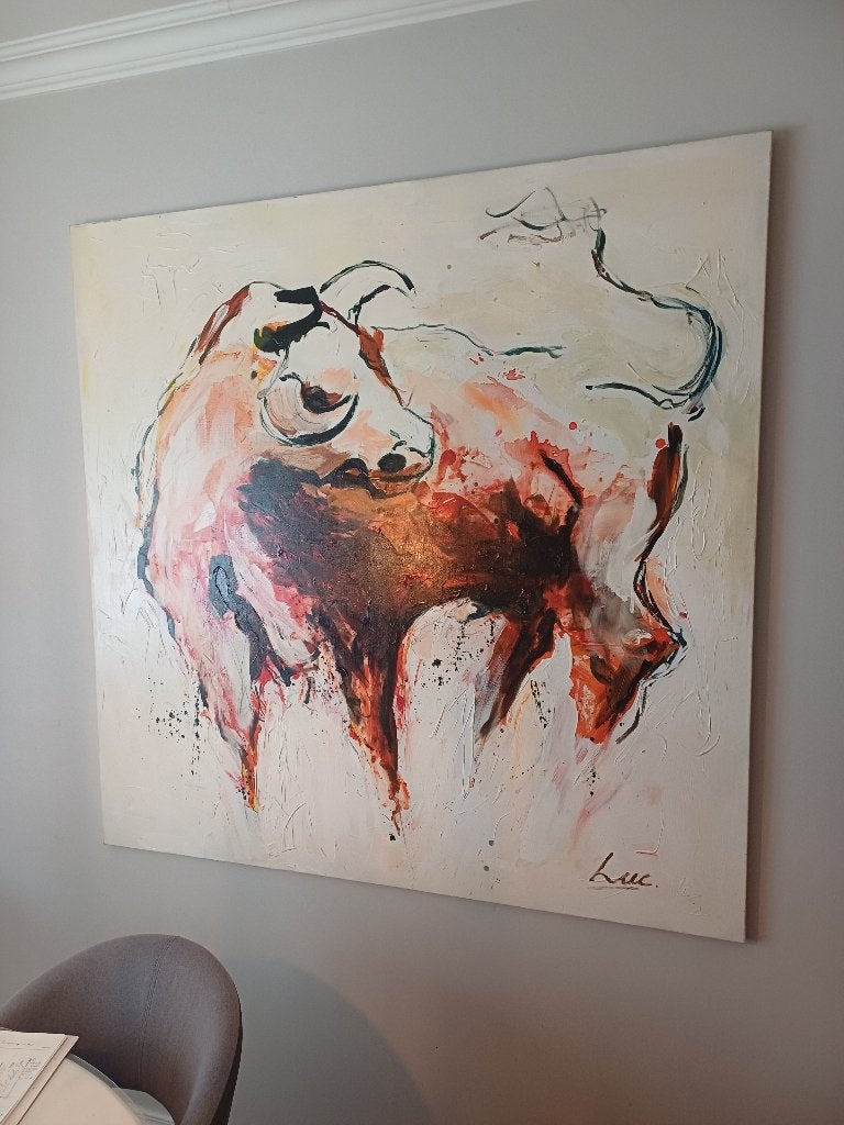 Abstract Stier Schilderij - Luc, Ophalen