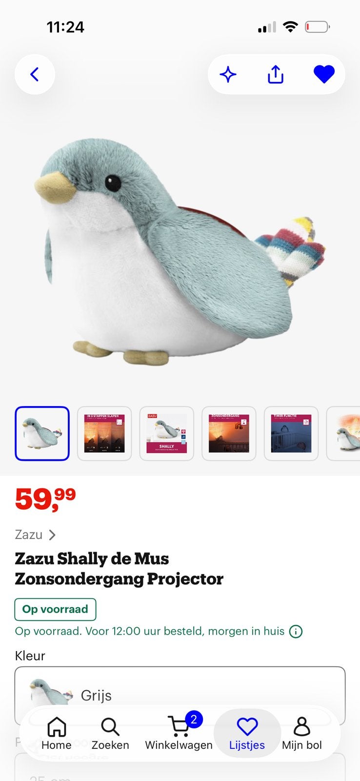 Zazu projector/ nachtlamp, Mannelijk, Parkiet