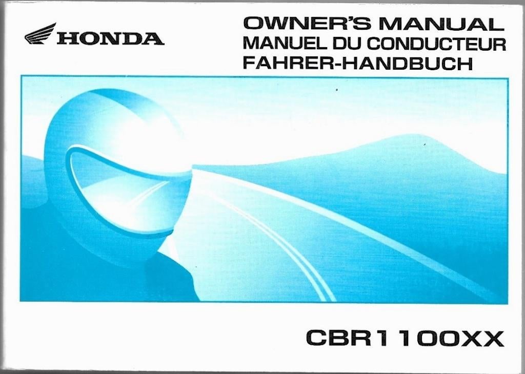 Honda CBR 1100 xx owner manual (3873z) motor, Motoren, Handleidingen en Instructieboekjes, Ophalen of Verzenden, Honda
