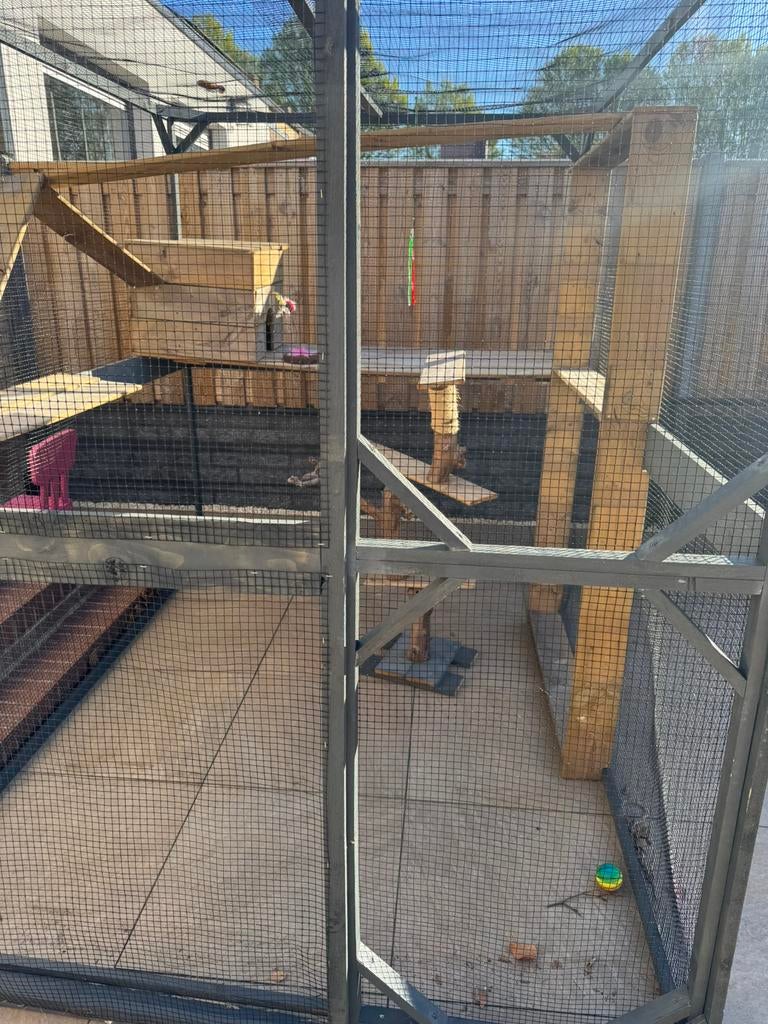 Kattenren kittenren, Dieren en Toebehoren, Vogels | Hokken en Kooien, Ophalen, Zo goed als nieuw, Hout, Vogelkooi