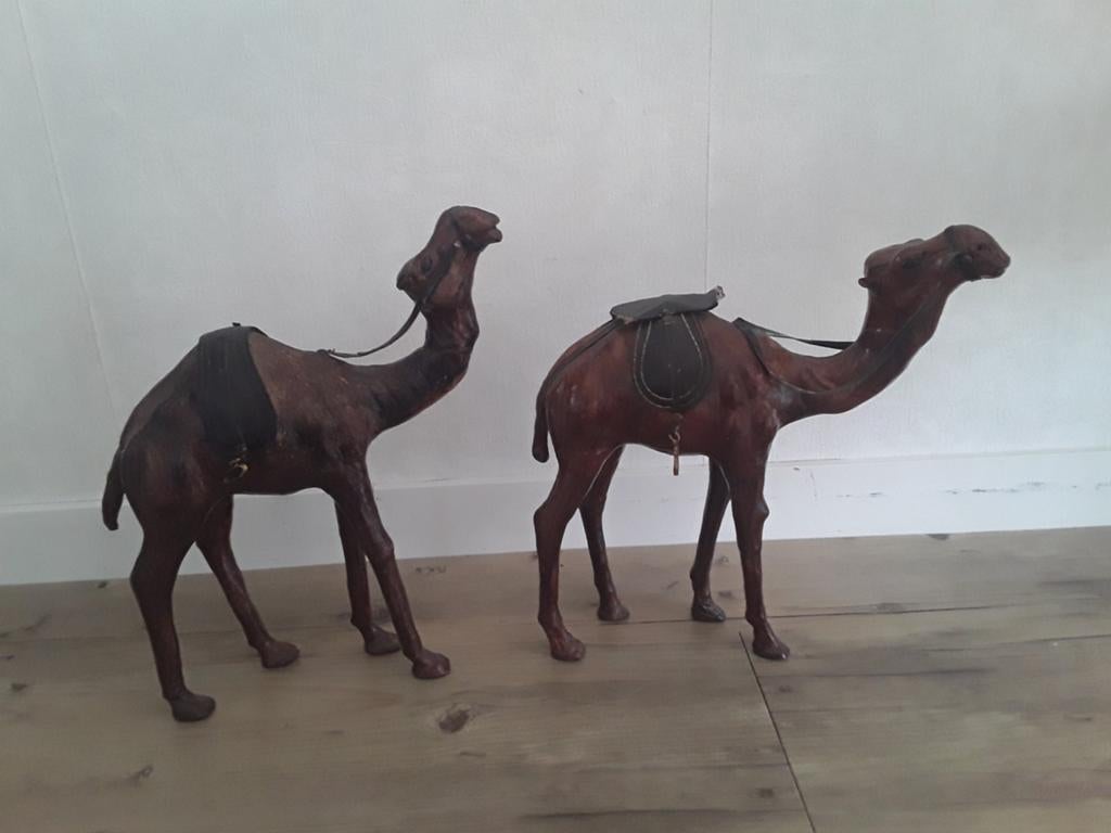 2 vintage kamelen, Verzamelen, Beelden en Beeldjes, Ophalen of Verzenden, Gebruikt, Dier