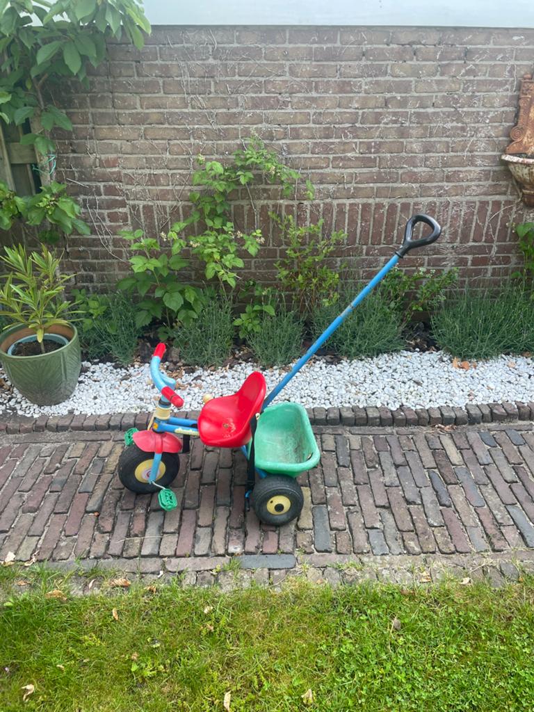 Kinderfietsje met duwstang, Ophalen, Gebruikt, Terugtraprem, Verstelbare zitting