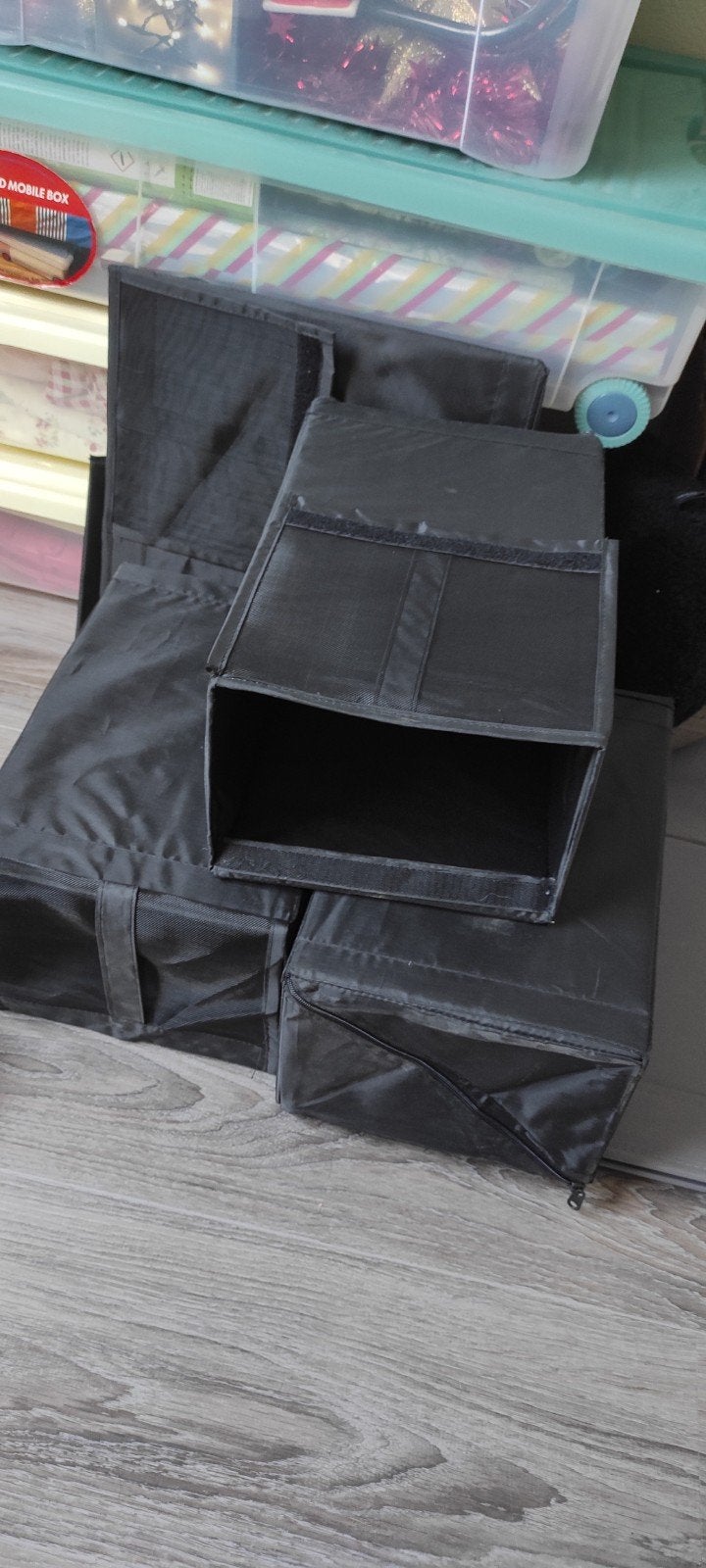 IKEA SKUBB Opbergers - Set van 4 - Zwart, Ophalen of Verzenden, Gebruikt, Grijs, Textiel