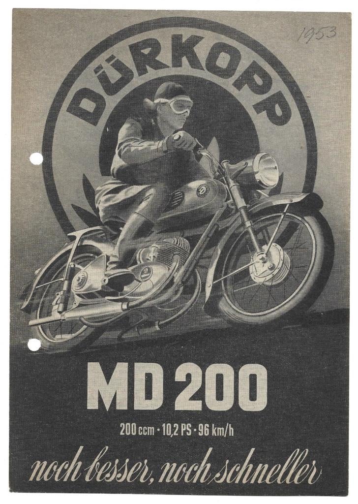 Dürkopp MD200 leaflet folder (5051z), Motoren, Handleidingen en Instructieboekjes, Overige merken, Ophalen of Verzenden