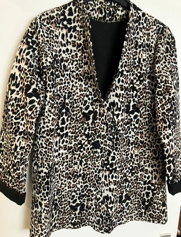 Leuke panter print blazer maat M, Maat 38/40 (M), Meerkleurig, Ophalen of Verzenden, Zo goed als nieuw