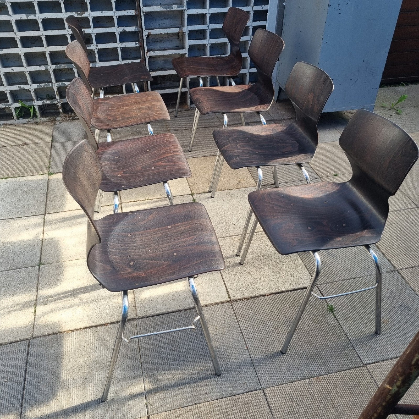 Prachtige set Flototto stoelen set van 8 stapelstoelen, Ophalen, Zo goed als nieuw, Vijf, Zes of meer stoelen