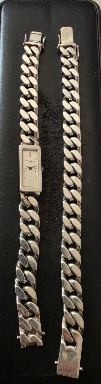 Vintage Quin 925 Zilveren set Horloge/Armband, Overige merken, Gebruikt, Polshorloge, Overige materialen