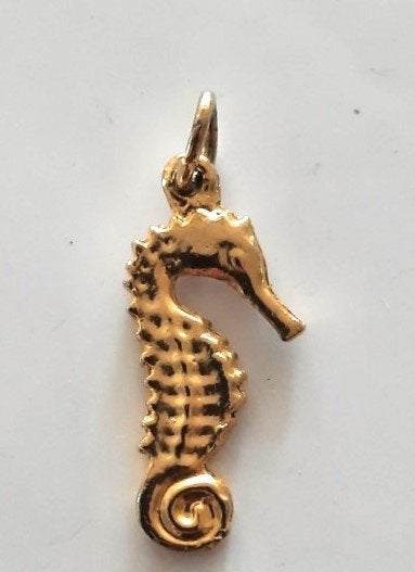 Leuke goudkleurige hanger Zeepaardje (6917-137), Overige materialen, Nieuw, Ophalen of Verzenden, Goud