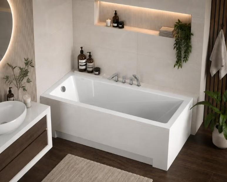 LIGBAD 120x70 cm met BADPANELEN, POTEN en SIFON, Ophalen, Nieuw, Wit