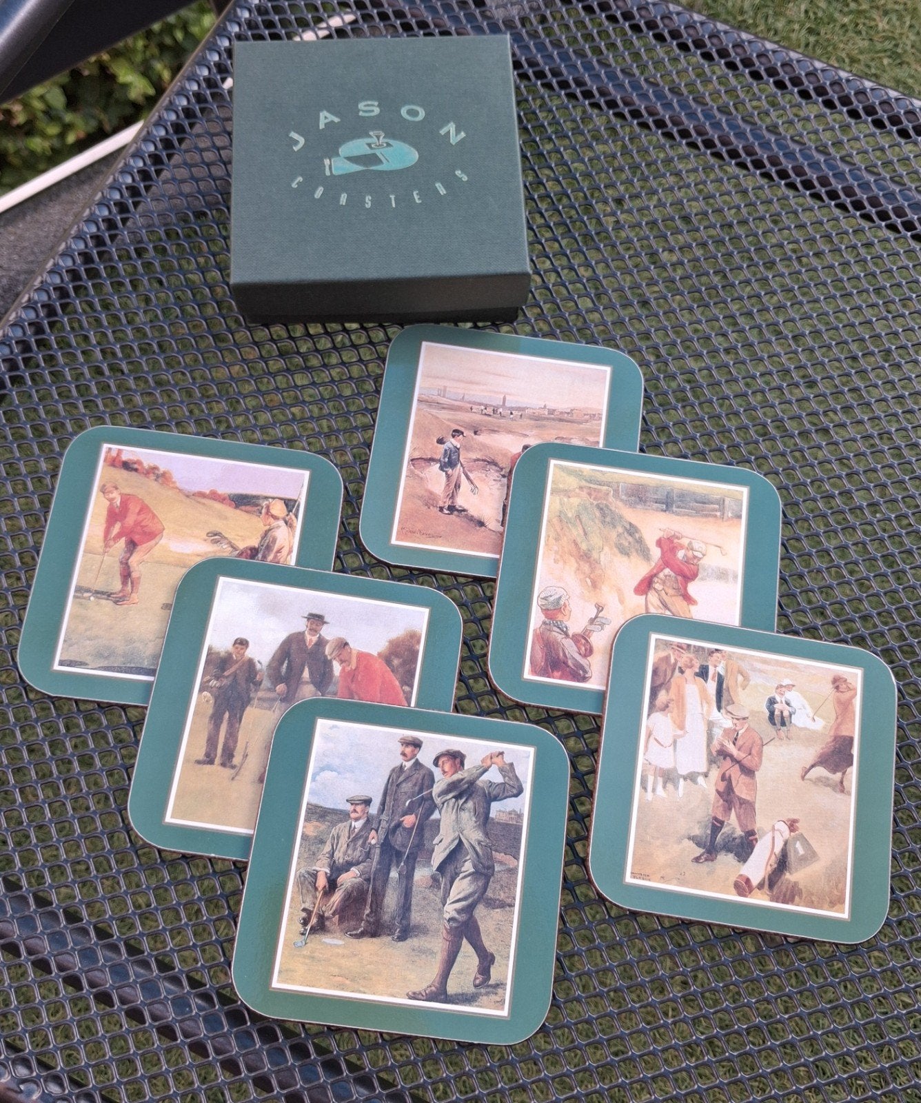 Jason Coasters - Golf thema onderzetters (6 stuks), Kurk, Glasonderzetter, Nieuw, Ophalen of Verzenden