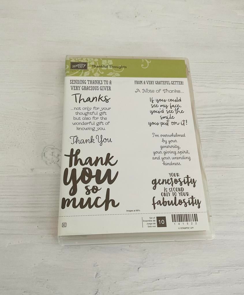 𝐓𝐡𝐚𝐧𝐤𝐟𝐮𝐥 𝐓𝐡𝐨𝐮𝐠𝐡𝐭𝐬 stempelset Stampin’Up!, Ophalen of Verzenden, Zo goed als nieuw, EZ-mounted stempel