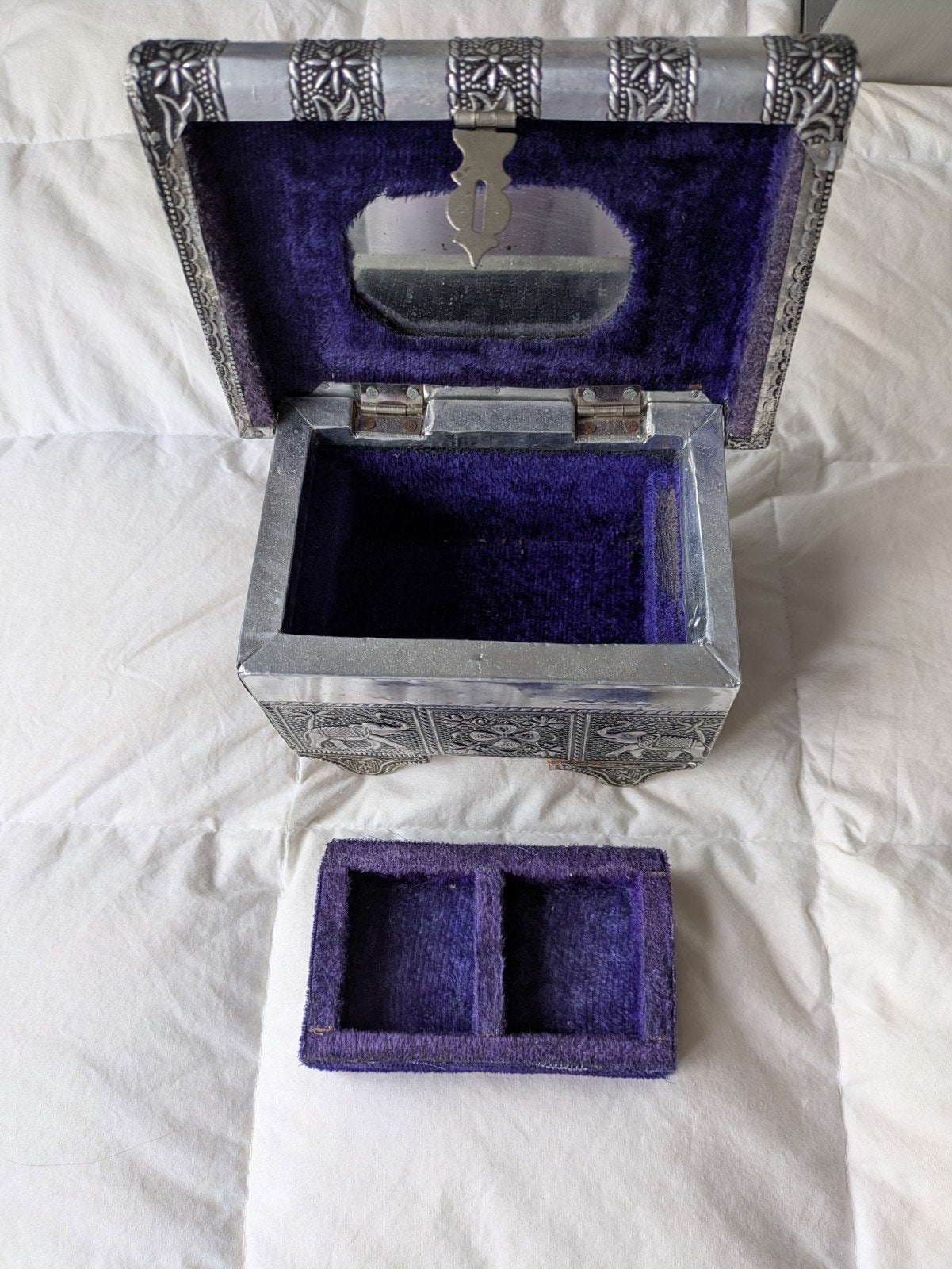 Indiaanse olifant op vintage sieraden doosje, Ophalen of Verzenden