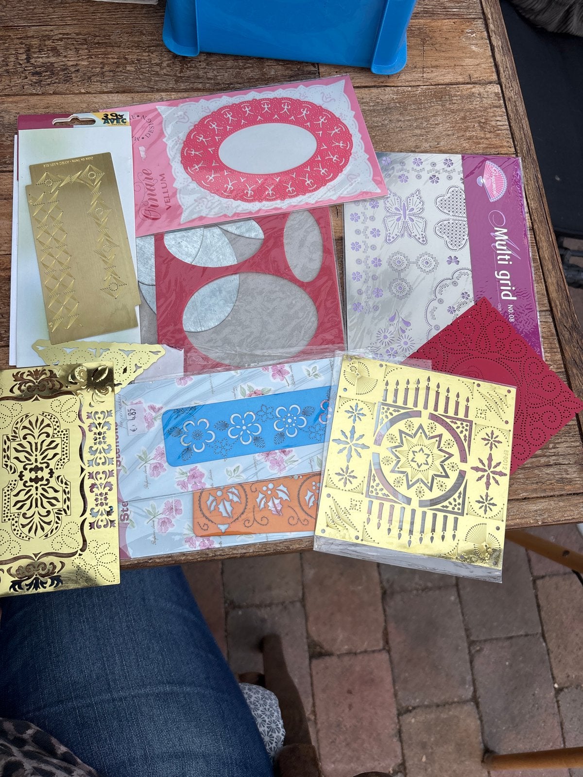 Mallen voor embossing en borduren op kaarten, Goud, Gebruikt, Overige thema's, Herbruikbaar