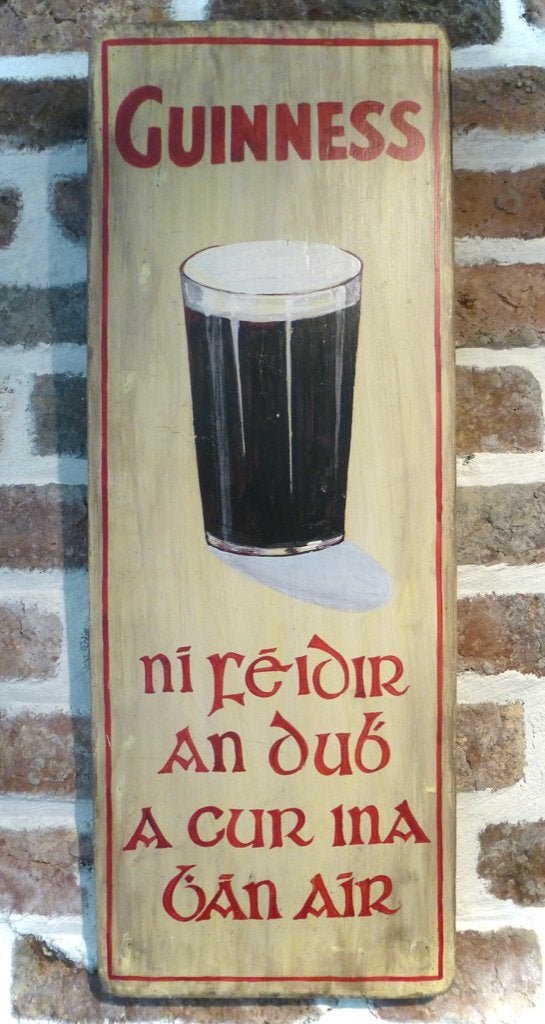 Handgeschilderd houten Irish pub bord / Guinness / Ireland, Reclamebord, Ophalen of Verzenden, Zo goed als nieuw, B6