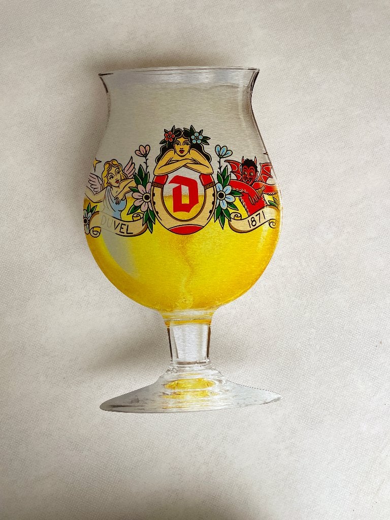 Reclamebord Duvel bierglas bord groot, aluminium, 33x57 cm, Ophalen of Verzenden, Nieuw, Reclamebord, Plaat of Schild, Duvel