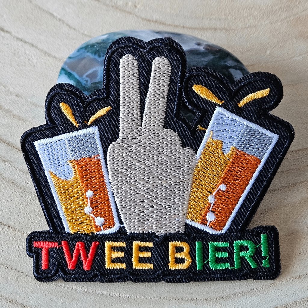 Strijk embleem Iron on Patch applicatie Twee bier, D, Nieuw, Ophalen of Verzenden, D