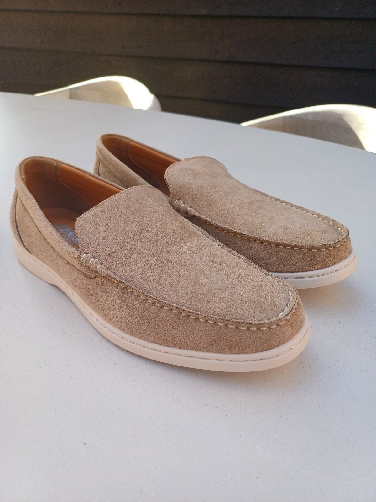 Nieuwe Elong suède loafers - Maat 45, Loafers, Bruin, Nieuw, Ophalen of Verzenden