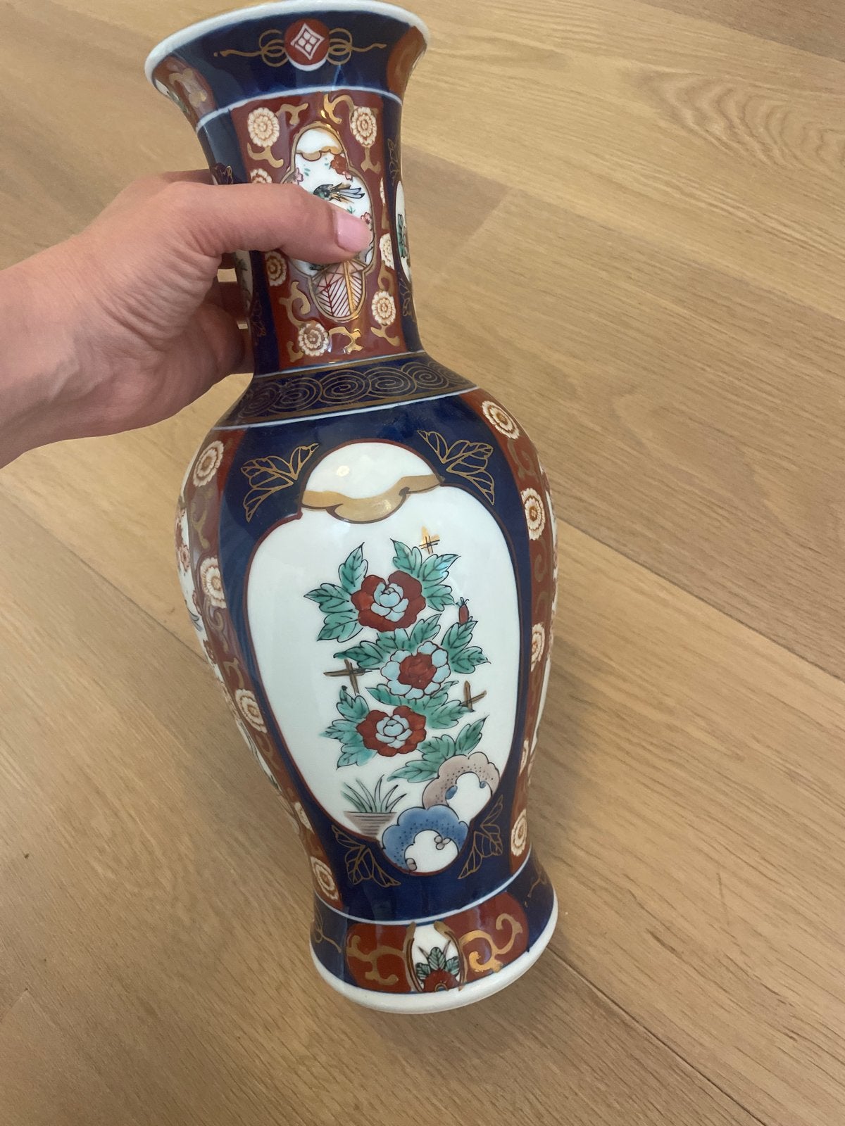 Prachtige Gold Imari Handbeschilderde Vaas, Ophalen of Verzenden