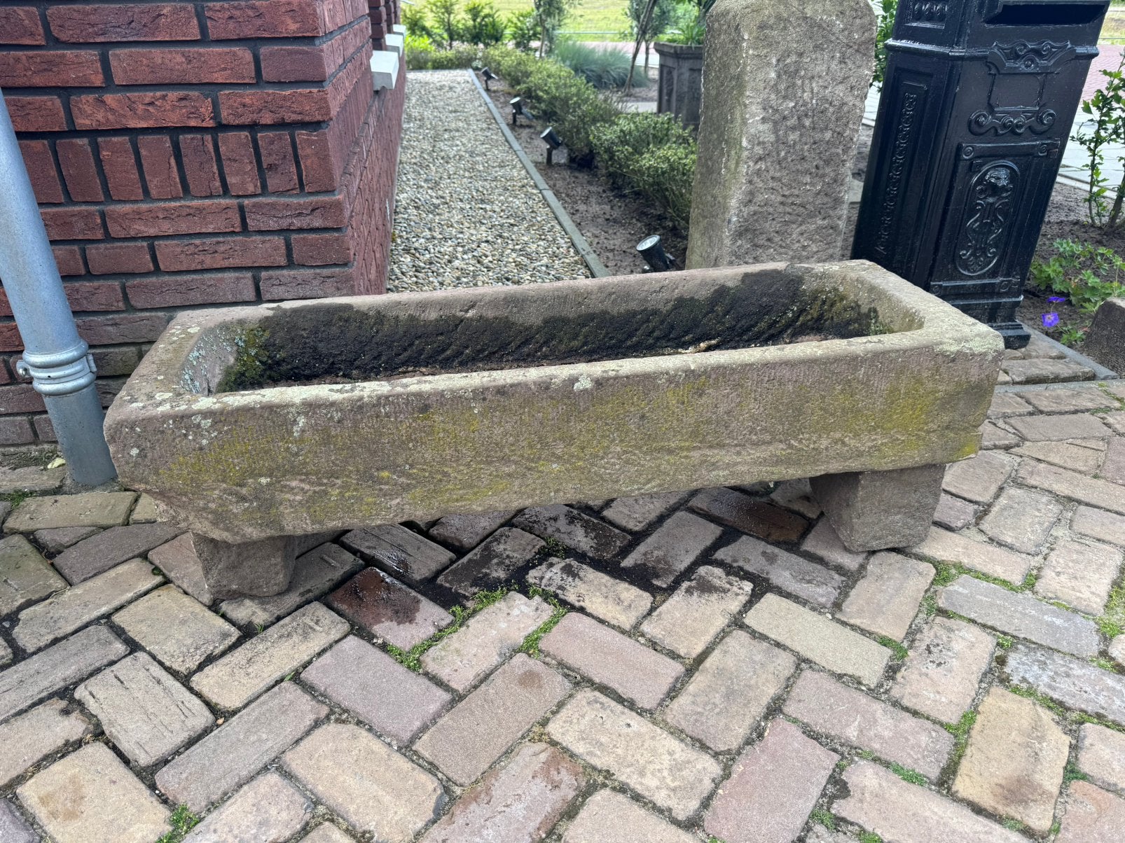 Mooie Bentheimer zandsteen bloembak / trog, Tuin en Terras, Ophalen, Steen, Gebruikt, Minder dan 30 cm