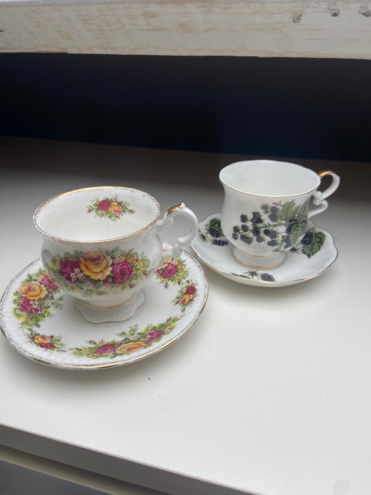 Vintage Retro Theekopjes met Schotels -m, Ophalen of Verzenden
