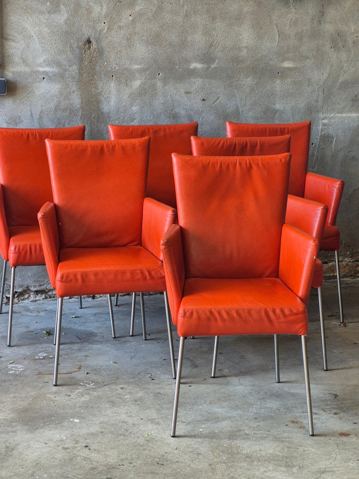 Eetkamertafel stoelen rugleuning verstelbaar leer, Ophalen, Gebruikt, Leer, Vijf, Zes of meer stoelen