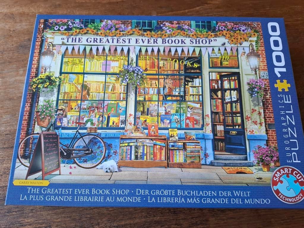 Eurographics puzzel  The bookshop 1000st, Ophalen of Verzenden, 500 t/m 1500 stukjes