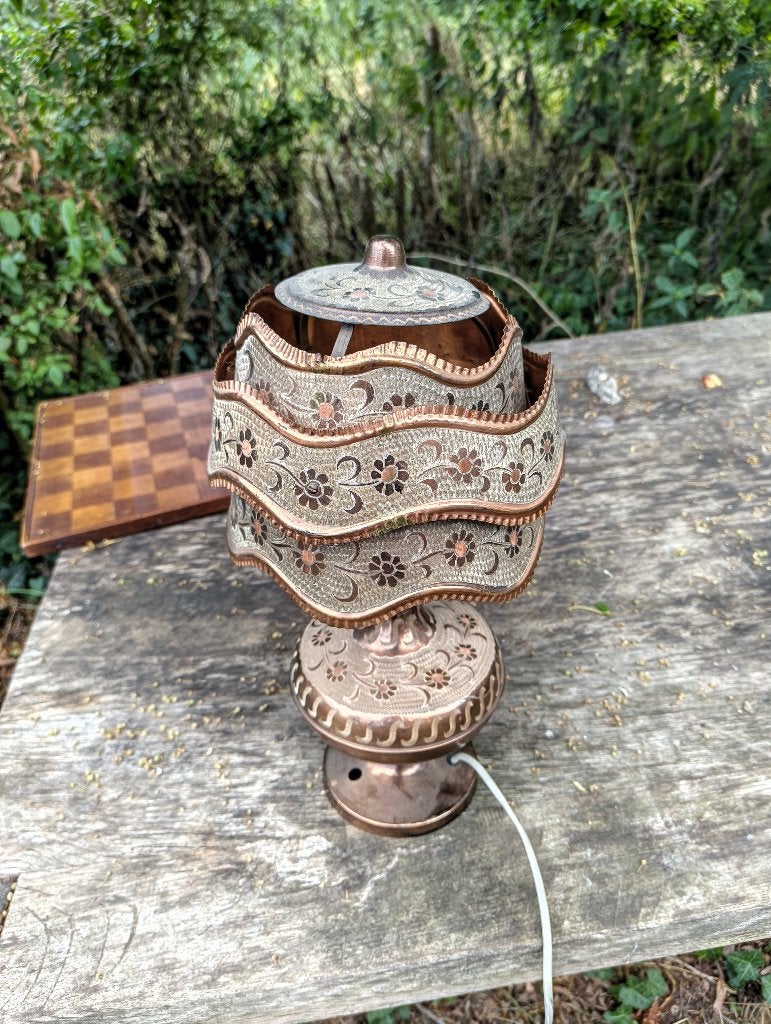 Vintage koperen lamp, Ophalen of Verzenden