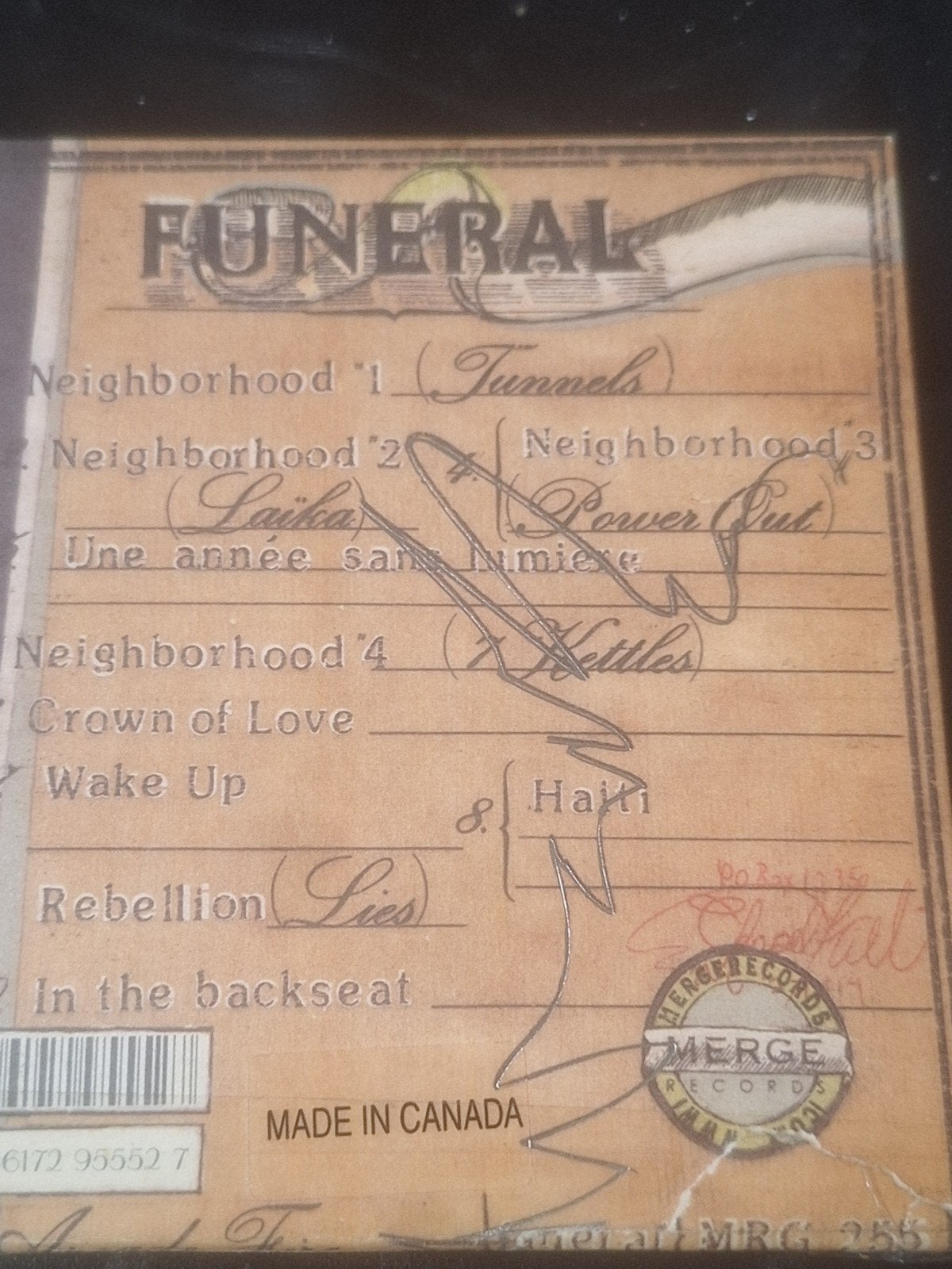 Arcade Fire - Funeral (Gesigneerde CD), Cd's en Dvd's, Gebruikt, Ophalen of Verzenden, Inclusief doosje, Indie