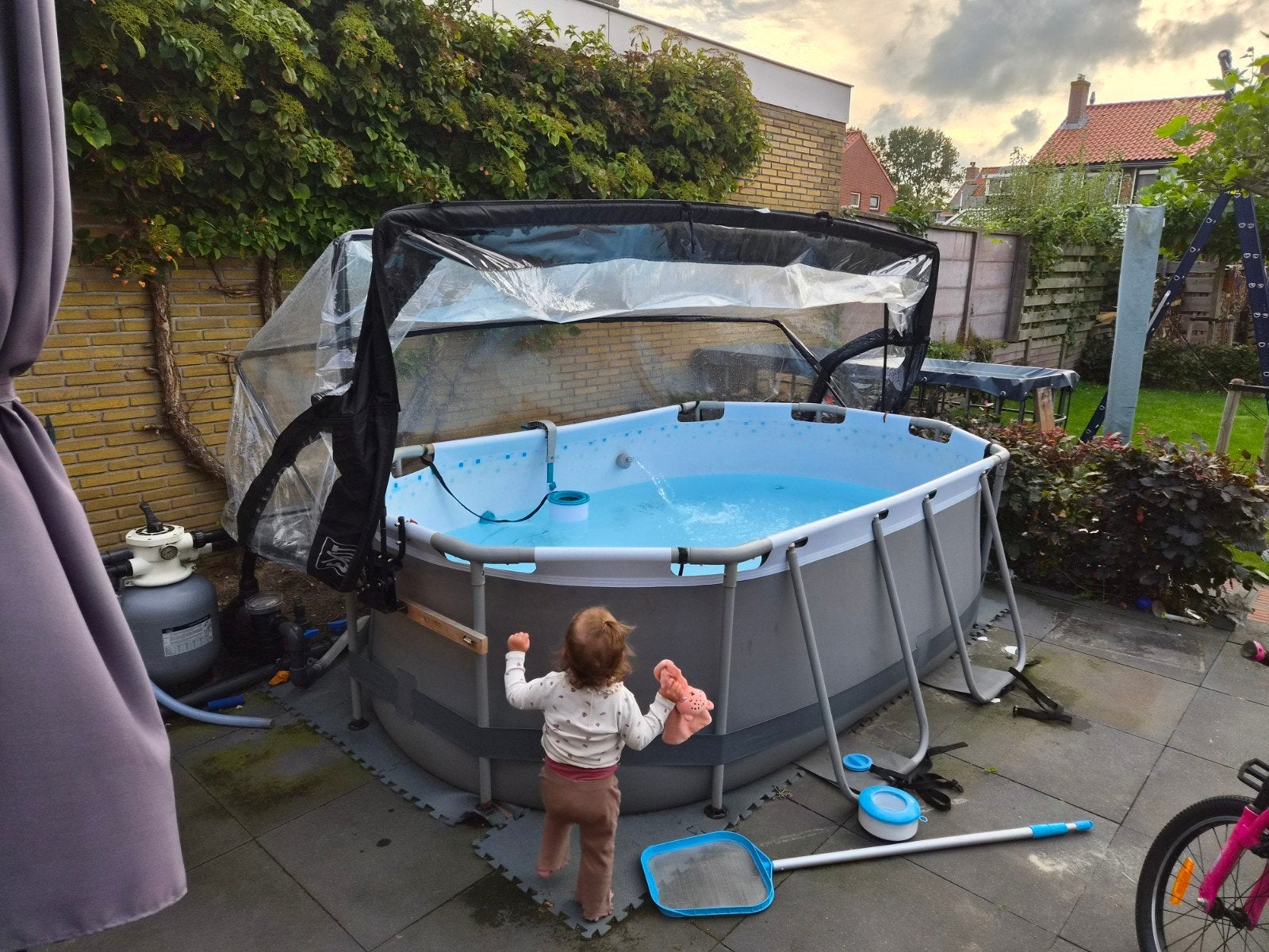 Complete zwembad set met warmtepomp, Tuin en Terras, Zwembaden, Ophalen, 200 tot 300 cm, 80 tot 120 cm, Intex