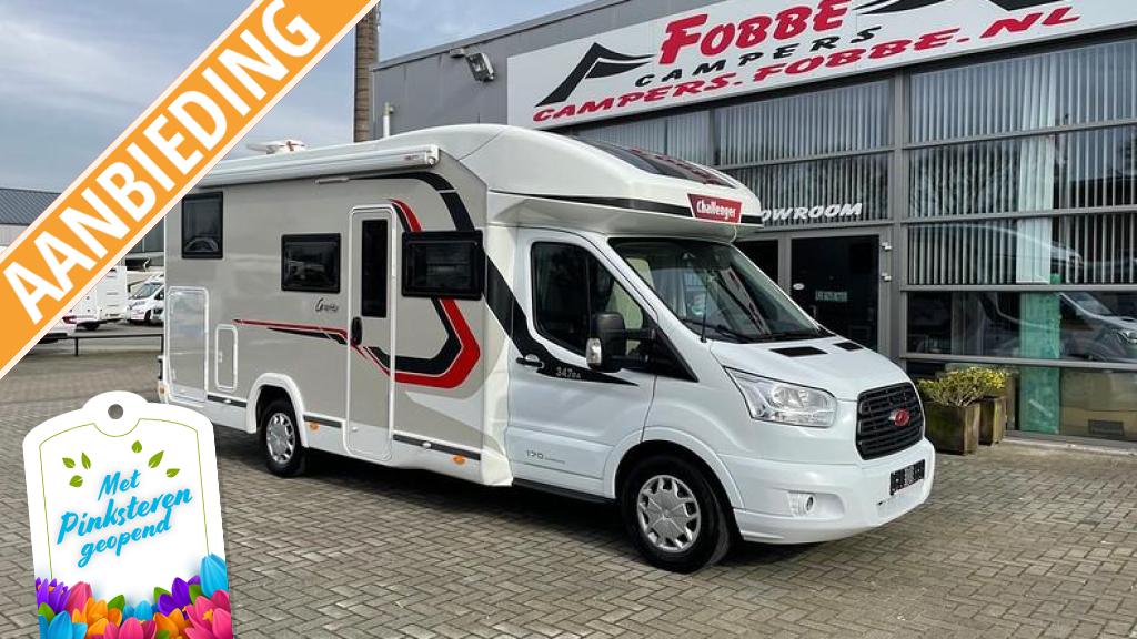Automaat 170pk Enk. bed|Hefbed Challenger Graphite 347GA 19, Caravans en Kamperen, Campers, Automaat, Ford, Bedrijf, Diesel