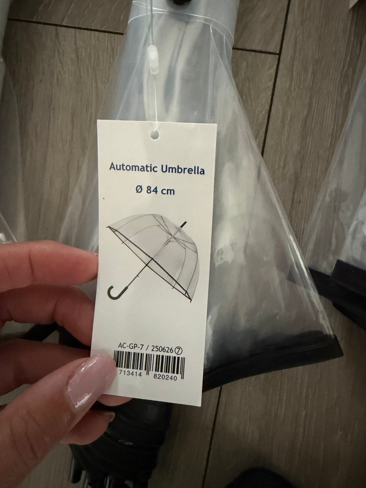 7 Transparante Automatische Paraplu Ø 84 cm, Ophalen, Transparant, Nieuw