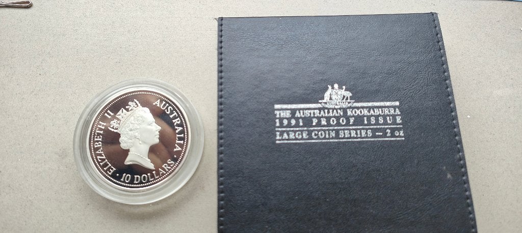 zilveren munt 2 ounce kookaburra Australie, Ophalen of Verzenden, Losse munt, Zilver