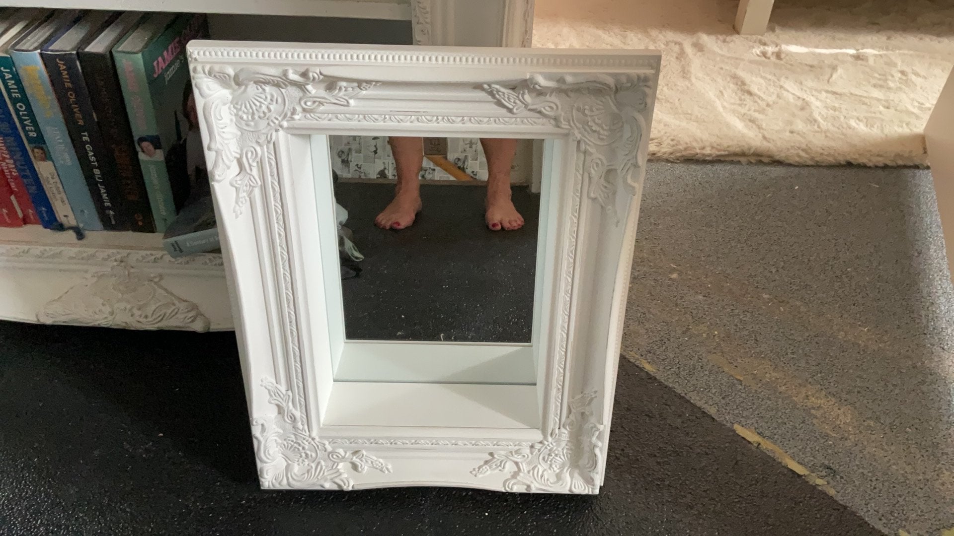 Riviera maison spiegel met sierlijke lijst, Ophalen, Minder dan 50 cm, Zo goed als nieuw, Minder dan 100 cm