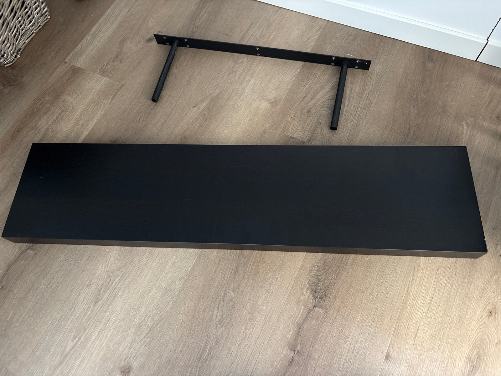 IKEA LACK wandplank zwart met beugels, Ophalen, Gebruikt