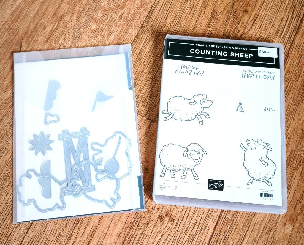 Stempels en dies van Stampin'up Counting sheep, Hobby en Vrije tijd, Stempelen, Ophalen of Verzenden, Zo goed als nieuw, Overige typen